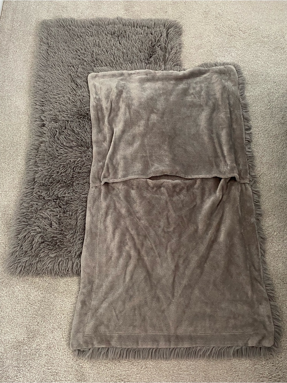 Intelligent Design Malea Shaggy Fur Gray King Size Pillowcases Shams